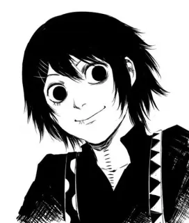 🌟 Manga, Anime, Retrato, Dibujos animados, Blanco y negro telegram sticker