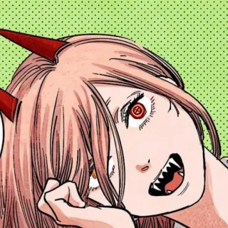 🗯 Power Chainsaw Man Anime, Manga, Demonio, Cuernos, Poder, Chainsaw Man whatsapp sticker