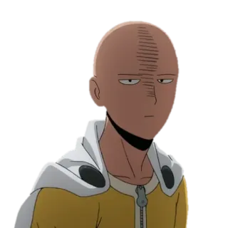 😈 Saitama One-Punch Man anime, hero, one punch man, saitama, serious, bald, manga telegram sticker