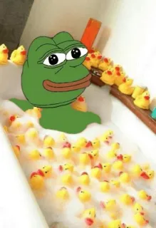 🐤 Pepe the Frog Pepe la grenouille, Mème, Grenouille cartoon, Canards en plastique, Bain telegram sticker
