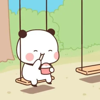 🍦 漫画, クマ, かわいい, ブランコ, アイスクリーム, 可愛い telegram sticker