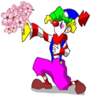 💐 palhaço, flores, desenho animado, arlequim telegram sticker