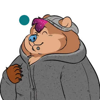 💁 Urso, Desenho animado, Fofo, Antropomórfico, Personagem, Moletom com capuz, Gorro telegram sticker