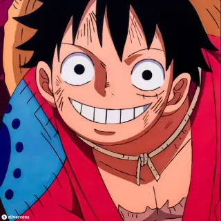 😁 Monkey D. Luffy One Piece Anime, One Piece, Luffy, Topi Jerami, Bajak Laut, Senyum telegram sticker
