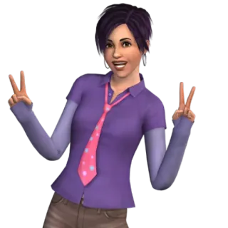 ✌ sims, peace, cartoon, game, woman telegram sticker