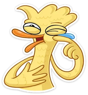 😅 pato, desenho animado, engraçado, expressão, amarelo, personagem, bobo telegram sticker