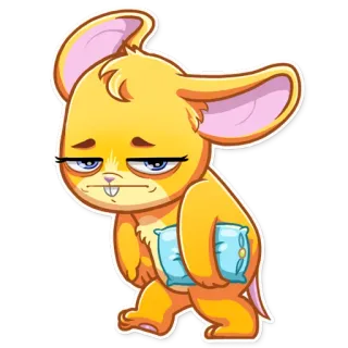 😑 desenho animado, rato, almofada, cansado, sonolento, fofo telegram sticker