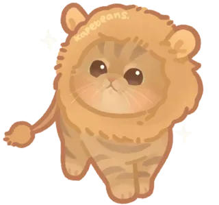 🐾 kapebeans. 猫, ライオン, 動物, かわいい, アニメ, カワイイ, ステッカー telegram sticker