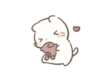 🤗 kat, dier, schattig, lief, hart, liefde, kawaii telegram sticker