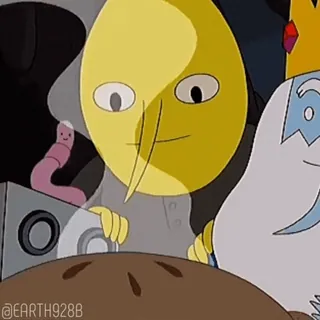 😮 Lemongrab Adventure Time @EARTH928B cartoon, animation, character, food, pie, yellow telegram sticker