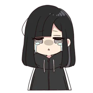 😭 llorando, triste, anime, manga, lágrimas, emocional, chica, personaje whatsapp sticker