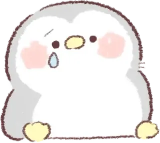 🐧 chim cánh cụt, hoạt hình, dễ thương, buồn, khóc, kawaii telegram sticker