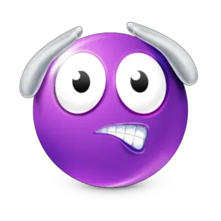 😁 emoji, purple, worried, cartoon, nervous telegram sticker