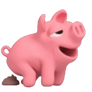 💩 돼지, 동물, 만화, 귀여운, 웃긴, 농장, 똥 whatsapp sticker