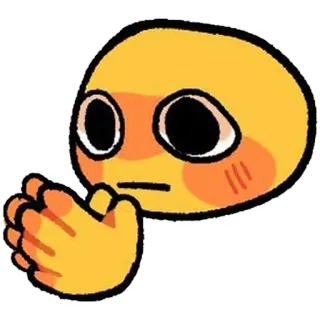😕 Emoji, Lindo, Ansioso, Suplicante, Dibujos animados telegram sticker