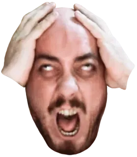 🤯 molesto, estresado, frustrado, enfadado, enojado, hombre, expresión whatsapp sticker