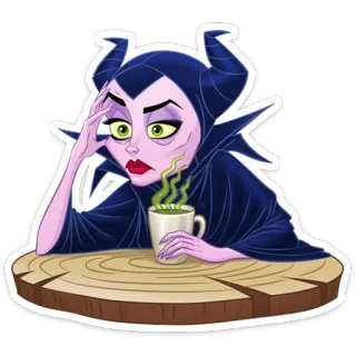 😪 Maleficent มาเลฟิเซนต์, ดิสนีย์, การ์ตูน, ตัวร้าย, เวทมนตร์, แม่มด telegram sticker