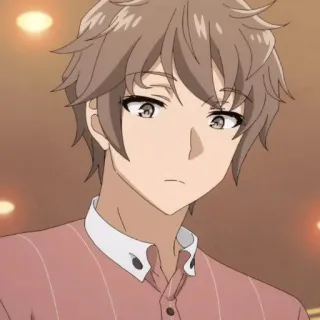 🥥 animé, garçon, cheveux bruns, mignon, masculin telegram sticker