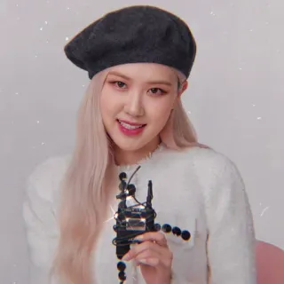 🍐 Rosé Rosé, Blackpink, K-Pop, cantante, boina telegram sticker