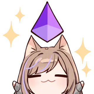 😇 Аниме, Милый, Блестки, Кошачьи ушки, Счастливый, Мультфильм telegram sticker