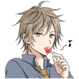 😗 anime, character, male, lollipop, cartoon, manga, illustration telegram sticker