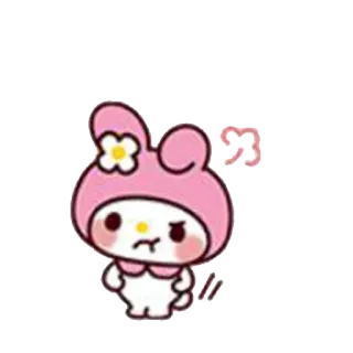 😤 My Melody Dibujos animados, Kawaii, Sanrio, Lindo, Rosa, Conejo whatsapp sticker