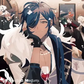 🔲 Kaeya Genshin Impact @Fujiwguro_Megumi アニメ, ゲーム, 原神, ガイア, ファンアート telegram sticker