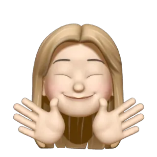 ✏️ Emoji, Mulher, Abraço, Feliz, Saudação, Desenho animado telegram sticker