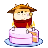 🥳 Hund, Kuchen, Geburtstag, Feier, Party, Kerze telegram sticker