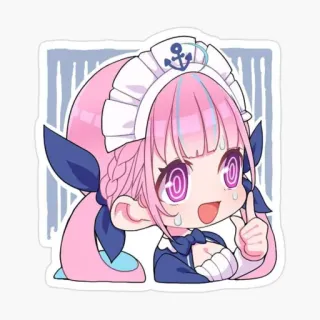 🔮 Anime, Lucu, Chibi, Manga, Rambut pink, Fanart, Ilustrasi telegram sticker