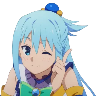 ☝️ Aqua KonoSuba Anime, Konosuba, Aqua, Carino, Kawaii, Waifu, Dea, Personaggio telegram sticker