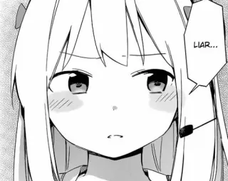 😒 LIAR... Anime, Manga, Dziewczyna, Kłamca, Wyraz/Ekspresja telegram sticker
