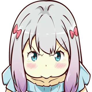 😤 Anime, Wütend, Manga, Süß, Mädchen, Cartoon whatsapp sticker