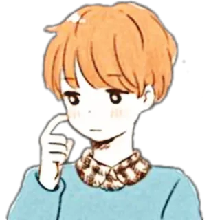 🐙 Kartun, Karakter, Anak laki-laki, Lucu, Penuh pikiran, Polos telegram sticker