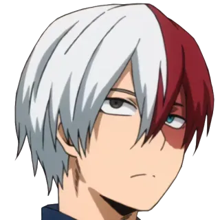 😒 Shoto Todoroki My Hero Academia Anime, Personaje, Shoto Todoroki, My Hero Academia, Mitad frío mitad caliente, Personaje de anime telegram sticker