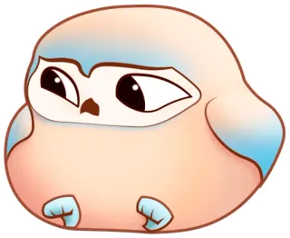 😒 słodkie, ptak, sowa, zwierzę, kreskówka telegram sticker