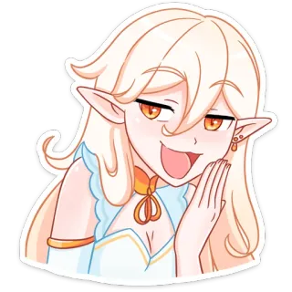 ☺️ Anime Mädchen, Elf, arrogant, Cartoon, Charakter whatsapp sticker
