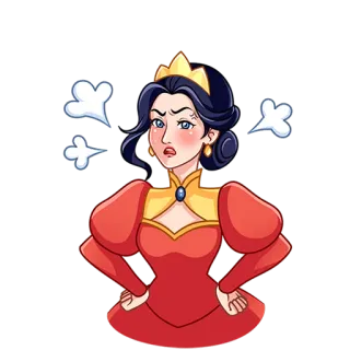 😤 angry, princess, cartoon, frustrated, queen, royal telegram sticker