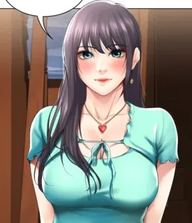 😄 女人, 卡通, 动漫, 项链, 心, 亚洲 telegram sticker