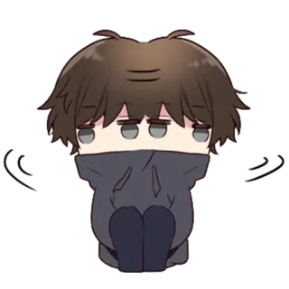 🙅‍♂️ Anime, Manga, Garçon, Triste, Sweat à capuche, Dessin animé, Personnage telegram sticker