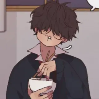 💗 애니메이션, 만화, 먹기, 그릇, 젓가락 telegram sticker