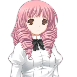 😞 Anime, Garota, Cabelo Rosa, Fofa telegram sticker