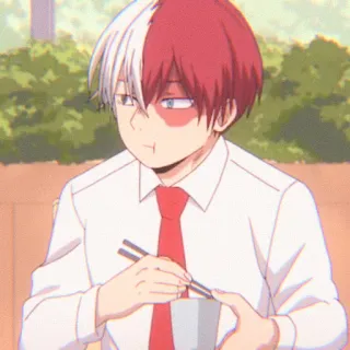 🌷 Shoto Todoroki My Hero Academia Anime, Manga, Karakter, Shoto Todoroki, My Hero Academia, Makan telegram sticker