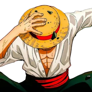 🎩 Monkey D. Luffy One Piece monkey d. luffy, luffy, one piece, anime, straw hat telegram sticker