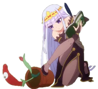 🦵 Anime, Karakter, Fantasi, Membaca, Putri, Ilustrasi whatsapp sticker