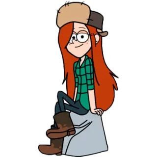😃 Wendy Corduroy Gravity Falls การ์ตูน, เวนดี้ คอร์ดูรอย, เมืองลี้ลับ, ผมแดง, ตัวละคร telegram sticker