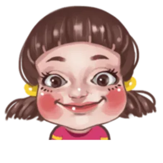 🙂 Мультфильм, Девочка, Портрет, Иллюстрация, Милый telegram sticker