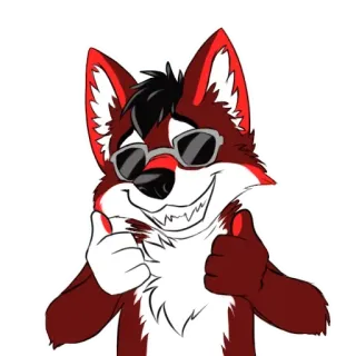 😎 퍼리, 여우, 만화, 의인화, 캐릭터, 스티커 telegram sticker