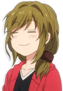 😌 Anime, Cartone animato, Personaggio, Sorriso, Ragazza, Felice telegram sticker