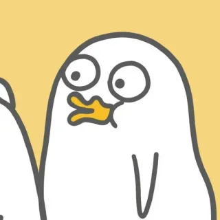 🐣 เป็ด, การ์ตูน, สัตว์, ขาว, ตลก telegram sticker